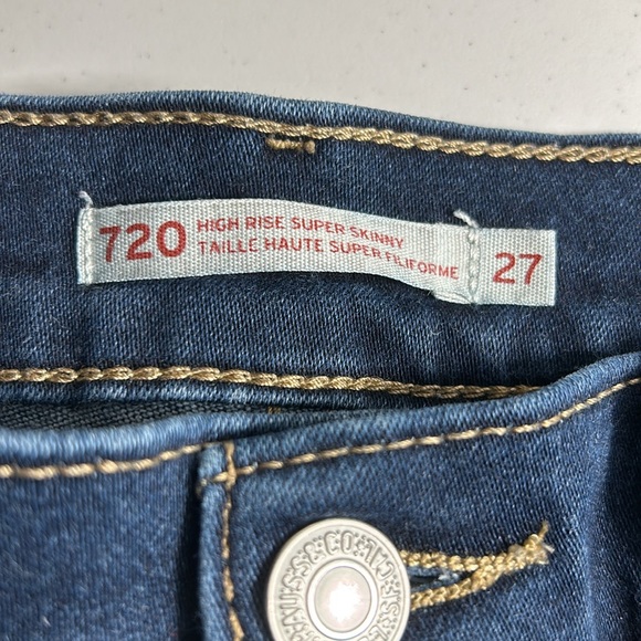 Levi’s 720 High Rise Super Skinny Women’s Jeans Dark Wash US Size 27 - Picture 10 of 12